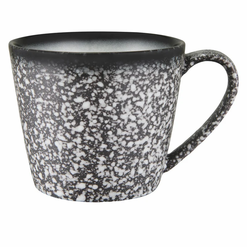 Maxwell & Williams Becher Caviar Granite kegelförmig, Tasse, Porzellan, Schwarz-Weiß, 420 ml, AX0595