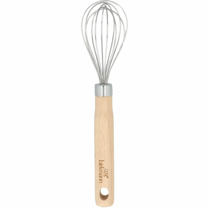 Birkmann Cause We Care Schneebesen klein, Rührbesen, Schlagbesen, Edelstahl / Buchenholz, 23 cm, 889224