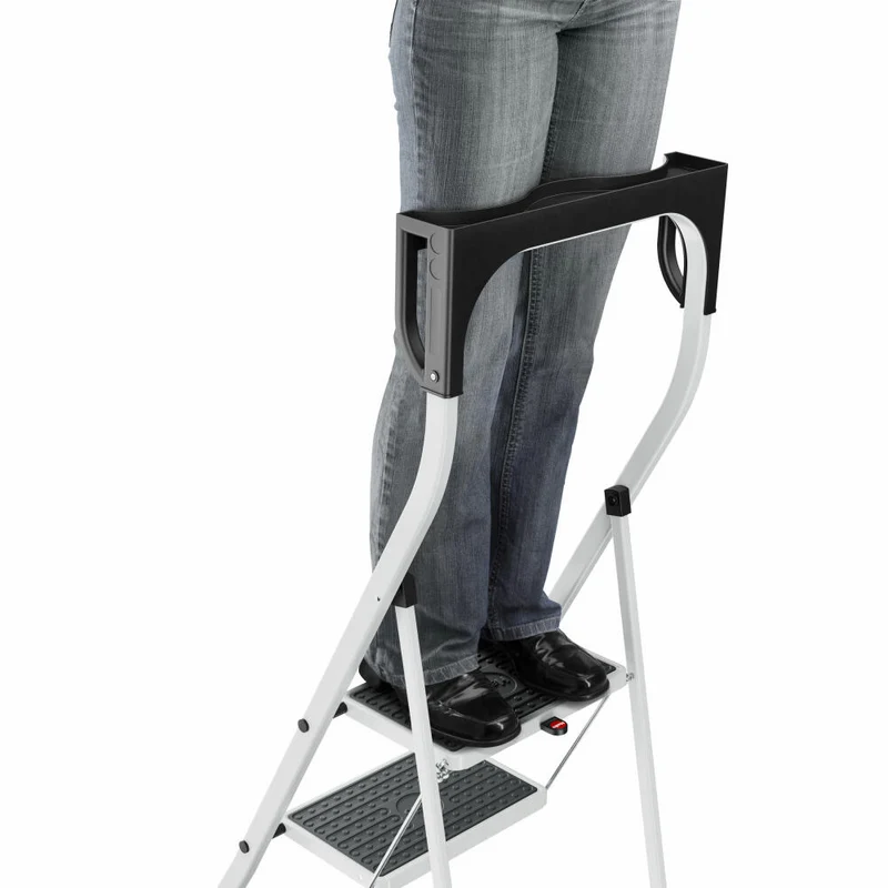 Hailo Trittleiter K75 ComfortLine, Klappleiter, Leiter, 2 Stufen, Aluminium, 4342-300