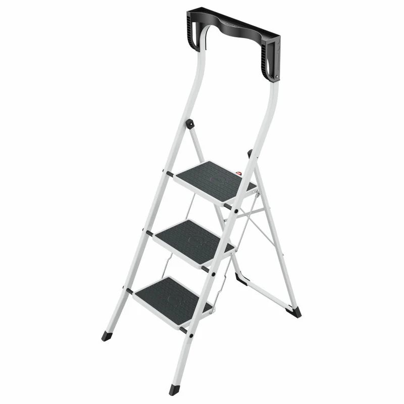 Hailo Trittleiter K75 ComfortLine, Klappleiter, Leiter, 3 Stufen, Aluminium, 4343-300