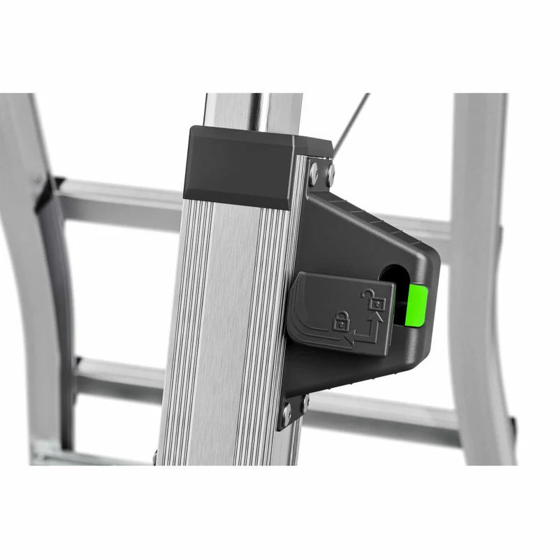 Hailo Stehleiter D100 TL TopLine, Teleskop-Doppelstufenleiter, Klappleiter, Leiter, Aluminium, 8655-107