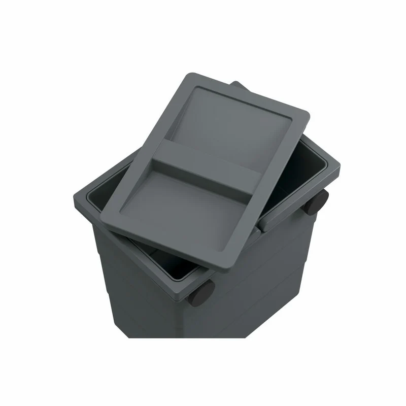Hailo FlexBox S, Mülleimer, Abfalleimer, Outdoor geeignet, Kunststoff, Anthrazit, 7 L, 0420-100