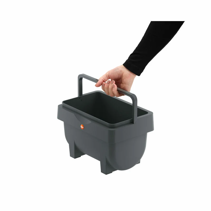 Hailo Öko Mini, Mülleimer, Abfalleimer, Kompostmülleimer, Vorratsbehälter, Kunststoff, Anthrazit, 4 L, 0430-010