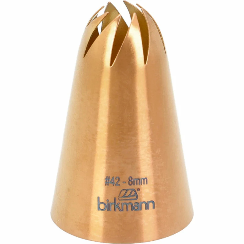Birkmann Rosentülle Nr.42, Spritztülle, Garniertülle, Backzubehör, Edelstahl, Kupferfarben, Ø 8 mm, 409156