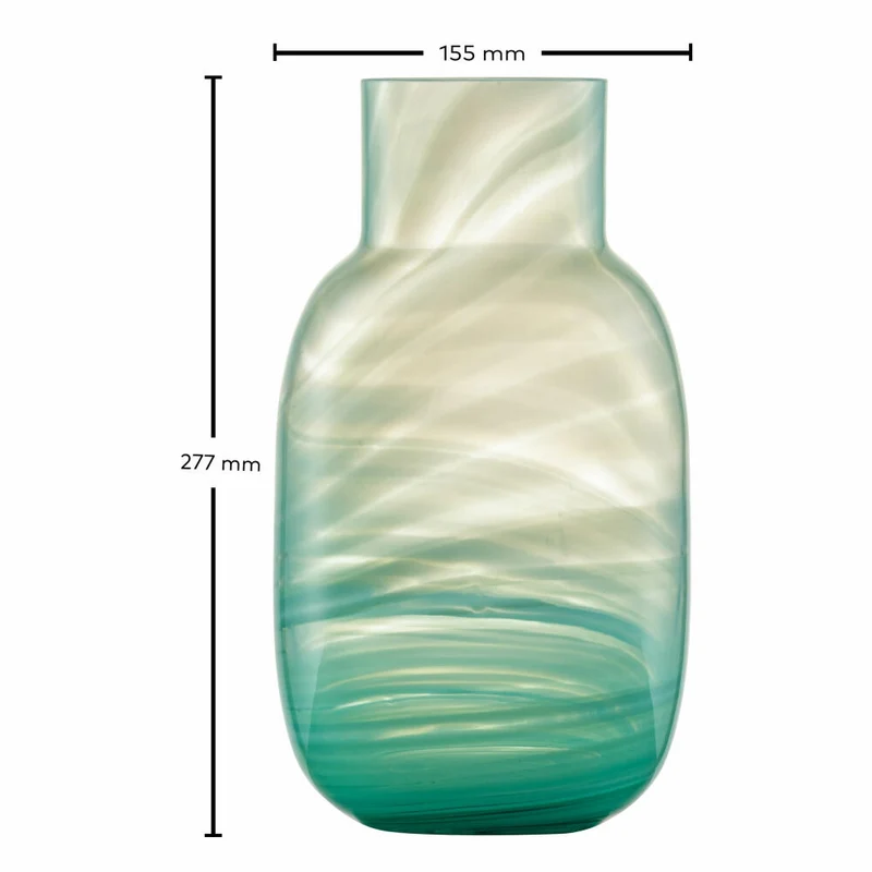Zwiesel Glas Handmade Vase Green Waters L, Kristallglas, Grün, 123432