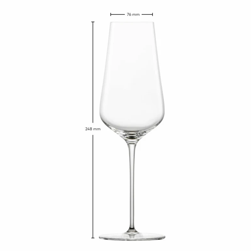 Zwiesel Glas Hybrid Champagnerglas Duo 2er Set mit Moussierpunkt, Kristallglas, Transparent, 378 ml, 123474