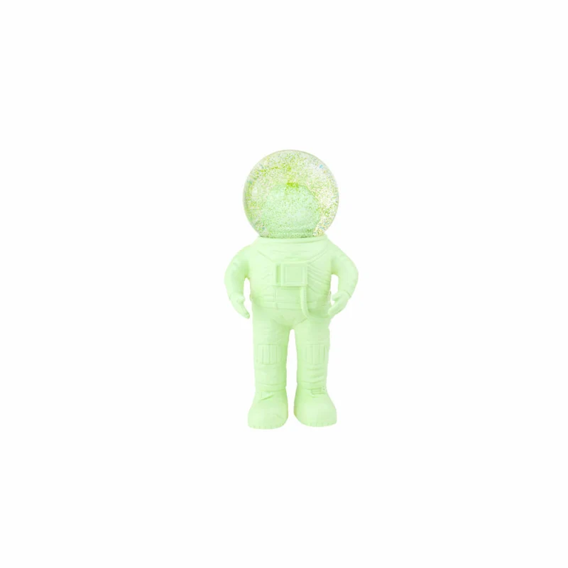 Donkey Products Summerglobe The Astronauts Small, Glitzerkugel, Schneekugel, Glas / Polyresin, Grün, 13 cm, 360022