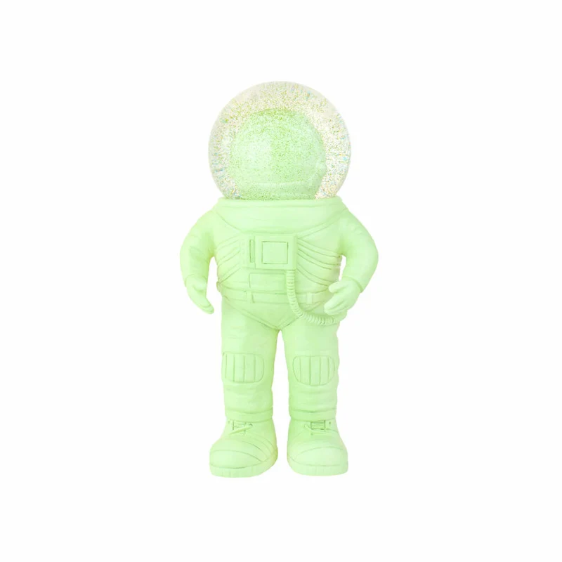 Donkey Products Summerglobe The Astronauts Medium, Glitzerkugel, Schneekugel, Glas / Polyresin, Grün, 18 cm, 360023