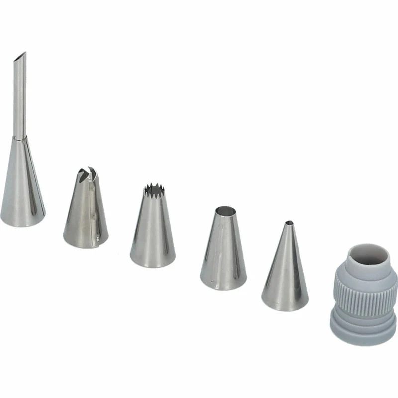 Birkmann Bakers Best Spritzbeutel-Set, 6-tlg., Spritzbeutel, Edelstahl-Tüllen, Spritztülle, 424081