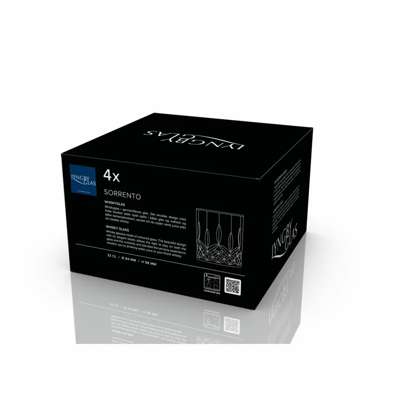 Lyngby Glas Whiskyglas Sorrento 4er Set, Tumbler, Kalk-Soda-Glas, Grün, 320 ml, 31477