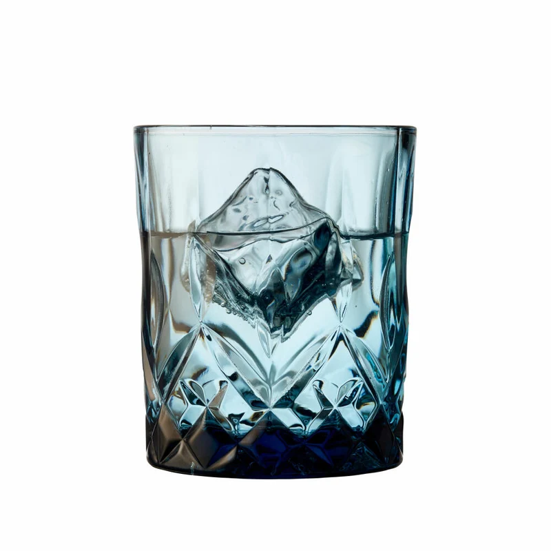 Lyngby Glas Whiskyglas Sorrento 4er Set, Tumbler, Glas, Blau, 320 ml, 31478
