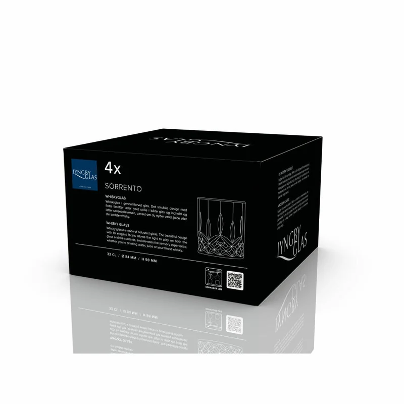 Lyngby Glas Whiskyglas Sorrento 4er Set, Tumbler, Glas, Blau, 320 ml, 31478