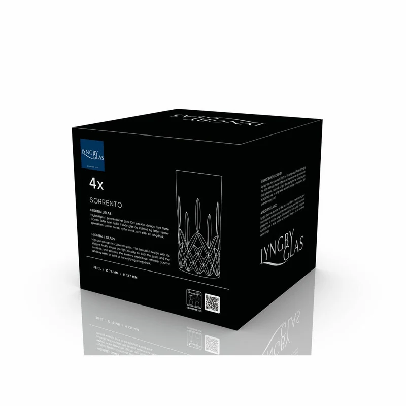 Lyngby Glas Highball-Glas Sorrento 4er Set, Longdrinkgläser, Glas, Grün, 380 ml, 31481