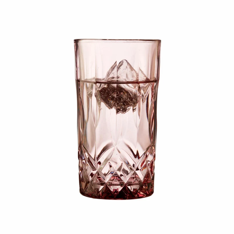 Lyngby Glas Highball-Glas Sorrento 4er Set, Longdrinkgläser, Glas, Pink, 380 ml, 31483