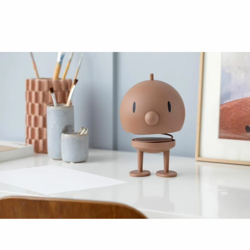 Hoptimist Dekofigur Soft Bumble XL Choko, Wackelfigur, ABS-Kunststoff, Stahl, Braun, 24 cm, 30533