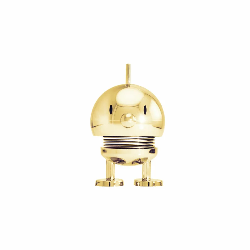 Hoptimist Dekofigur Bumble S Gold, Wackelfigur, ABS-Kunststoff, Stahl, Goldfarben, 7.6 cm, 30622