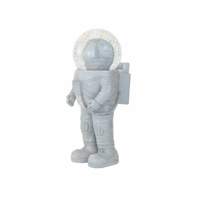 Donkey Products Summerglobe The Astronauts Medium, Glitzerkugel, Schneekugel, Glas / Polyresin, Grau, 18 cm, 360024