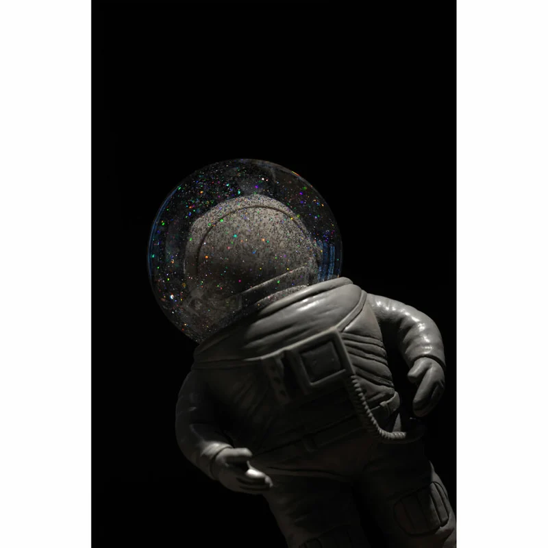 Donkey Products Summerglobe The Astronauts Medium, Glitzerkugel, Schneekugel, Glas / Polyresin, Grau, 18 cm, 360024