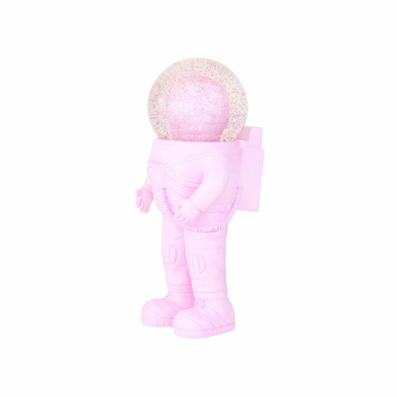 Donkey Products Summerglobe The Astronauts Medium, Glitzerkugel, Schneekugel, Glas / Polyresin, Pink, 18 cm, 360025