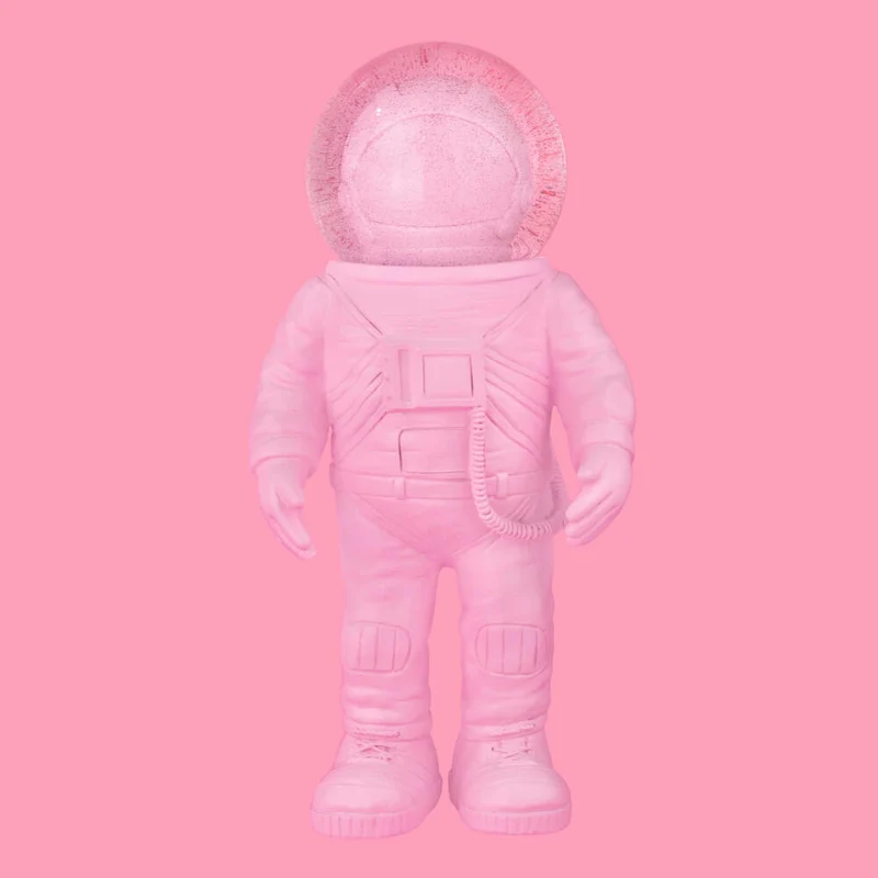 Donkey Products Summerglobe The Astronauts Giant, Glitzerkugel, Schneekugel, Glas / Polyresin, Pink, 30 cm, 360028