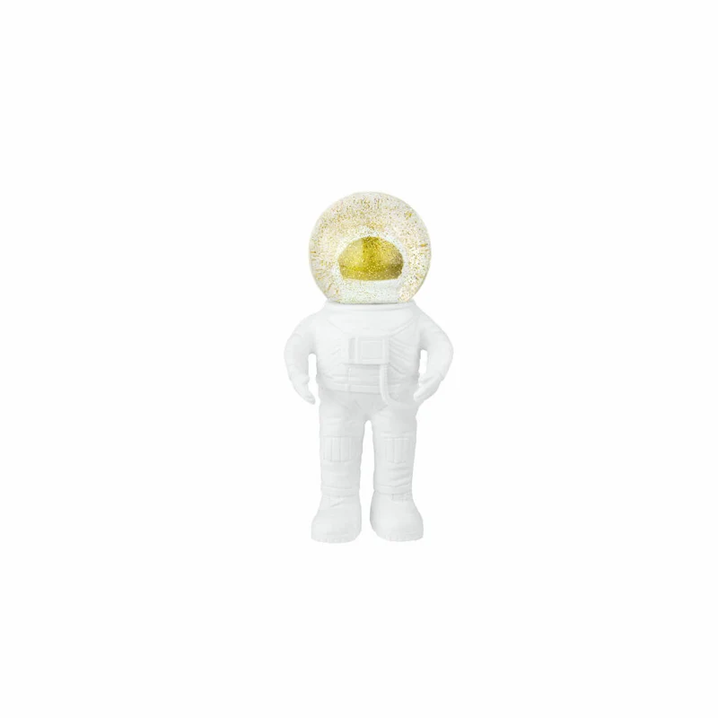 Donkey Products Summerglobe The Astronauts Small, Glitzerkugel, Schneekugel, Glas / Polyresin, Weiß, 13 cm, 360029