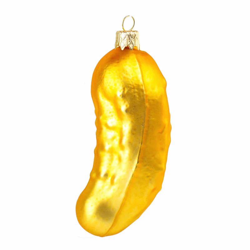 Donkey Products Christbaumschmuck Weihnachtsgurke, Baumschmuck, Deko, Glas, Gelb, 3 x 3 x 11 cm, 300988