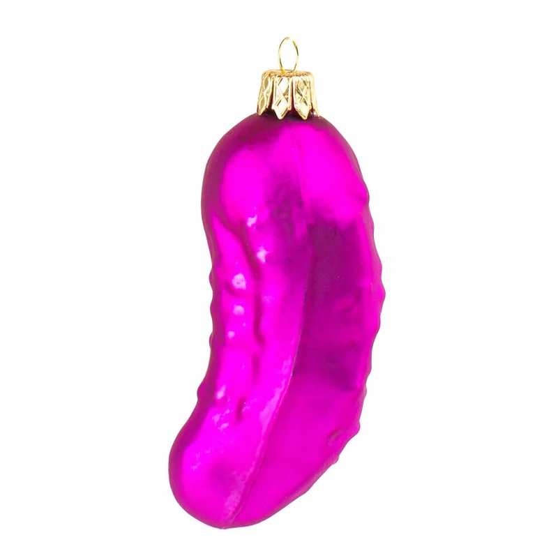Donkey Products Christbaumschmuck Weihnachtsgurke, Baumschmuck, Deko, Glas, Pink, 3 x 3 x 11 cm, 300989