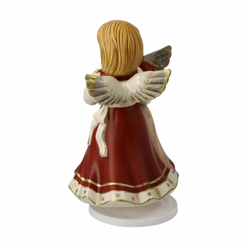 Goebel Engel Fröhliche Weihnachten, mit Musikwerk, Steingut, Bordeaux, 16 cm, 41686291
