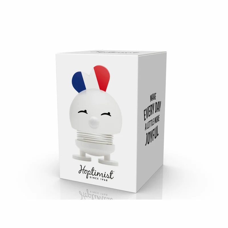 Hoptimist Dekofigur I love France Bimble S, ABS-Kunststoff, Stahl, Weiß, 8.7 cm, 32523
