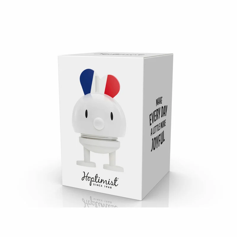 Hoptimist Dekofigur I love France Bumble S, ABS-Kunststoff, Stahl, Weiß, 8.7 cm, 32524