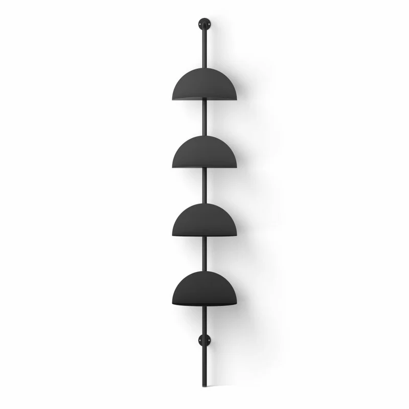 Umbra Wandregal Solis mit 4 Ablagen, Stahl, Schwarz, 204 cm, 1021262-040