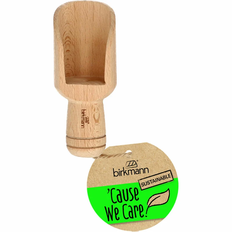Birkmann Cause We Care Holzschaufel, Mehlschaufel, Zuckerschaufel, Buchenholz, 10 x 4 cm, 889262