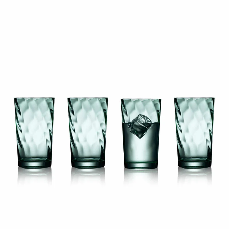 Lyngby Glas Highball-Glas Vienna 4er Set, Longdrinkgläser, Glas, Grün, 450 ml, 31721