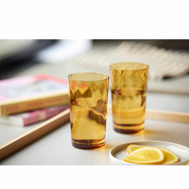 Lyngby Glas Highball-Glas Vienna Amber 4er Set, Longdrinkgläser, Glas, Braun, 450 ml, 31722