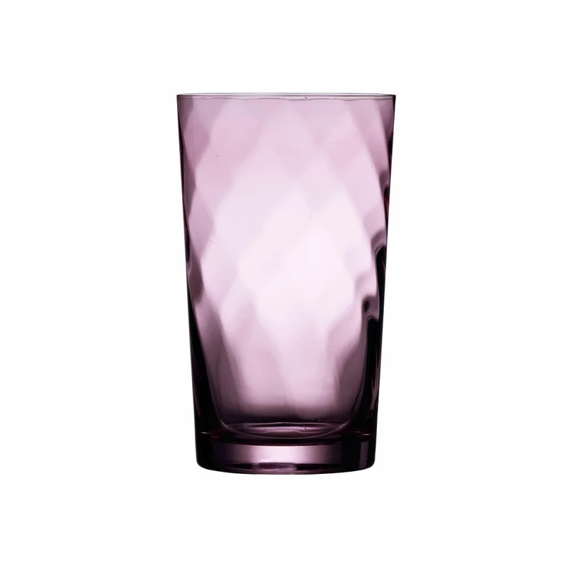 Lyngby Glas Highball-Glas Vienna Purple 4er Set, Longdrinkgläser, Glas, Lila, 450 ml, 31723