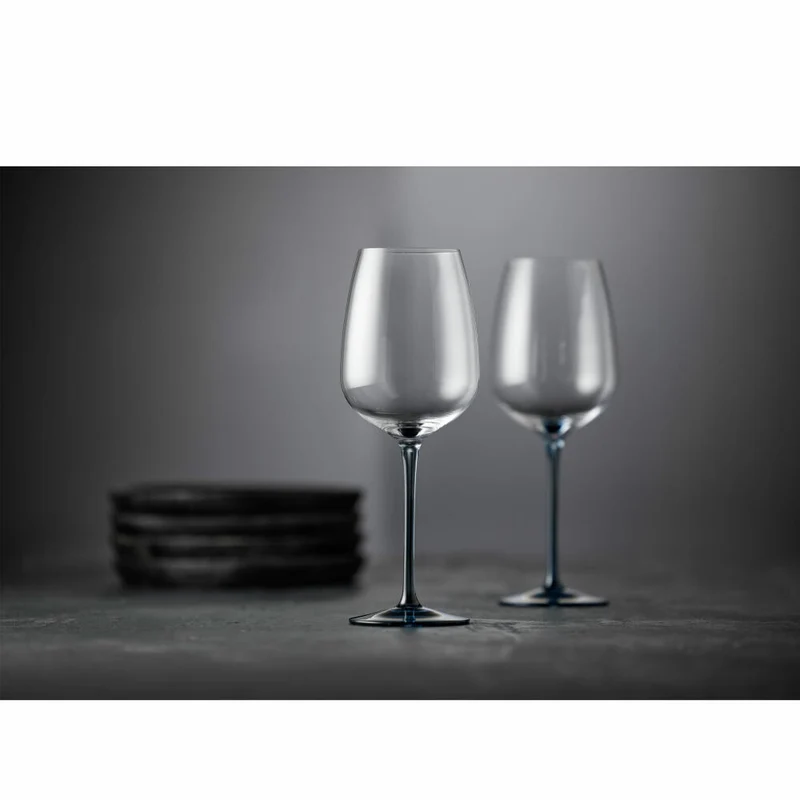 Lyngby Glas Weinglas Vienna 4er Set, Stielgläser, Glas, Blau, 530 ml, 31726