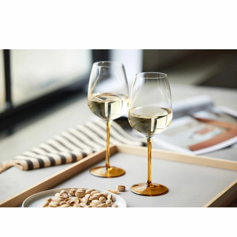 Lyngby Glas Weinglas Vienna Amber 4er Set, Stielgläser, Glas, Braun, 530 ml, 31728