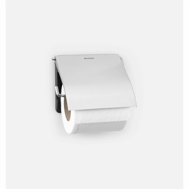 Brabantia Toilettenpapierhalter ReNew, Klopapierhalter, WC-Rollenhalter, Stahl, Matt Steel, 385322