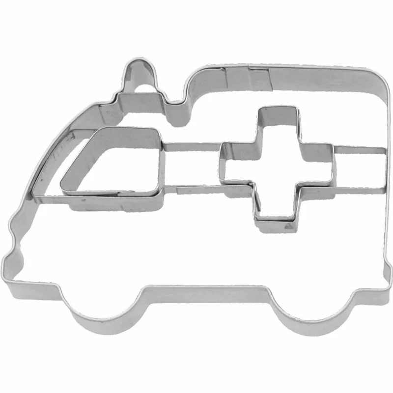 Birkmann Ausstechform Krankenwagen, Ausstecher, Plätzchenform, Keks, Plätzchen, Edelstahl, 8 cm, 189683