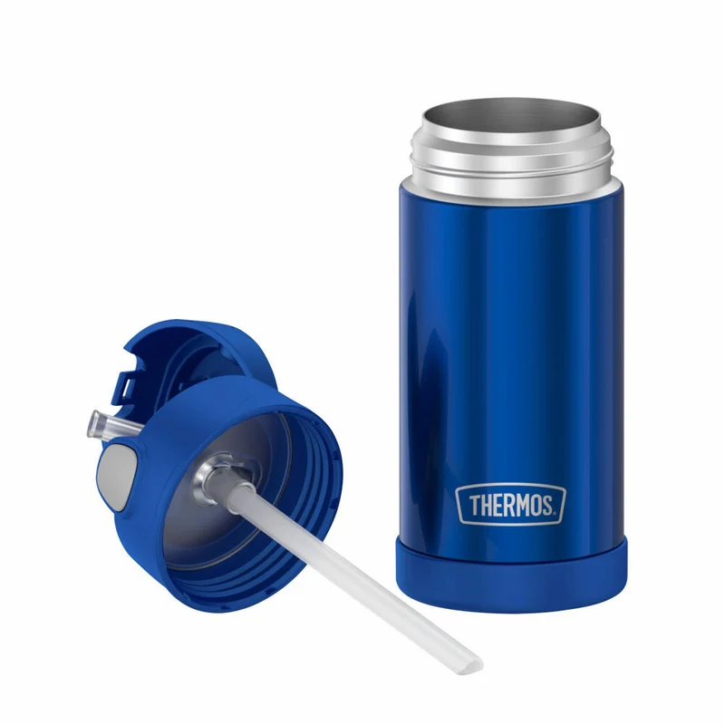 THERMOS Isolier-Trinkflasche kids FUNTAINER STRAW BOTTLE, Thermosflasche, Flasche, Edelstahl, Navy, 350 ml, 4113342035