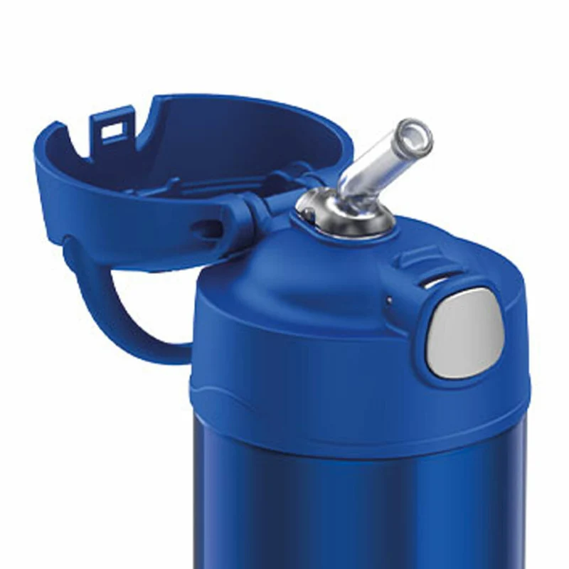 THERMOS Isolier-Trinkflasche kids FUNTAINER STRAW BOTTLE, Thermosflasche, Flasche, Edelstahl, Navy, 350 ml, 4113342035