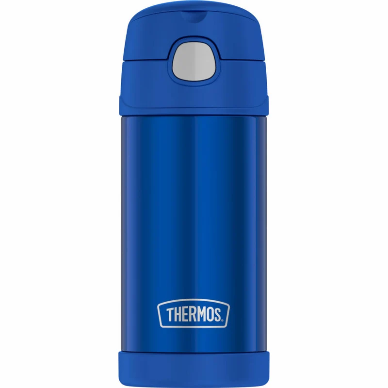 THERMOS Isolier-Trinkflasche kids FUNTAINER STRAW BOTTLE, Thermosflasche, Flasche, Edelstahl, Navy, 350 ml, 4113342035