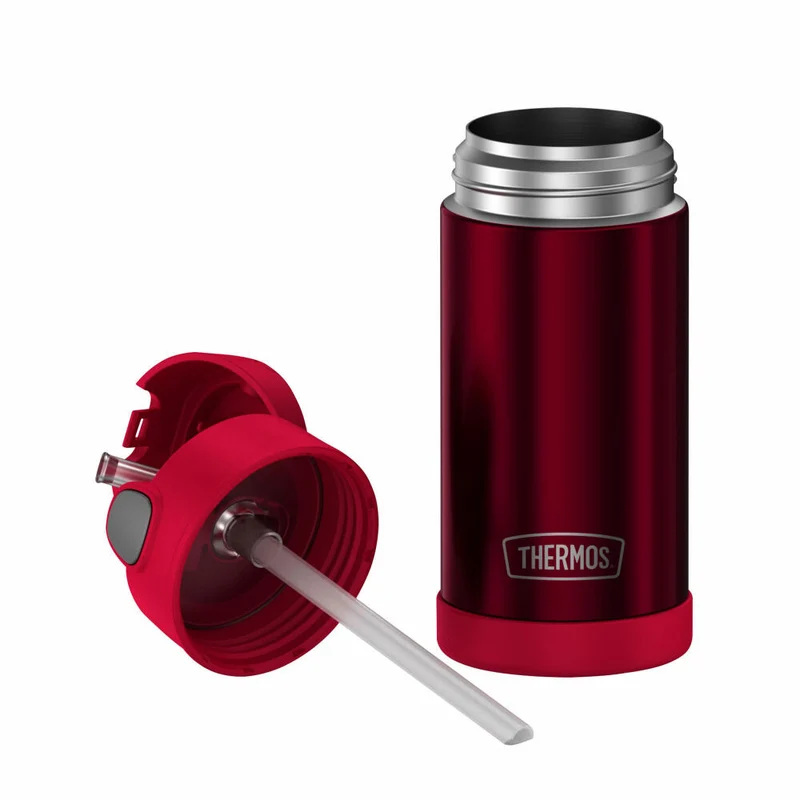 THERMOS Isolier-Trinkflasche kids FUNTAINER STRAW BOTTLE, Thermosflasche, Flasche, Edelstahl, Pink, 350 ml, 4113372035
