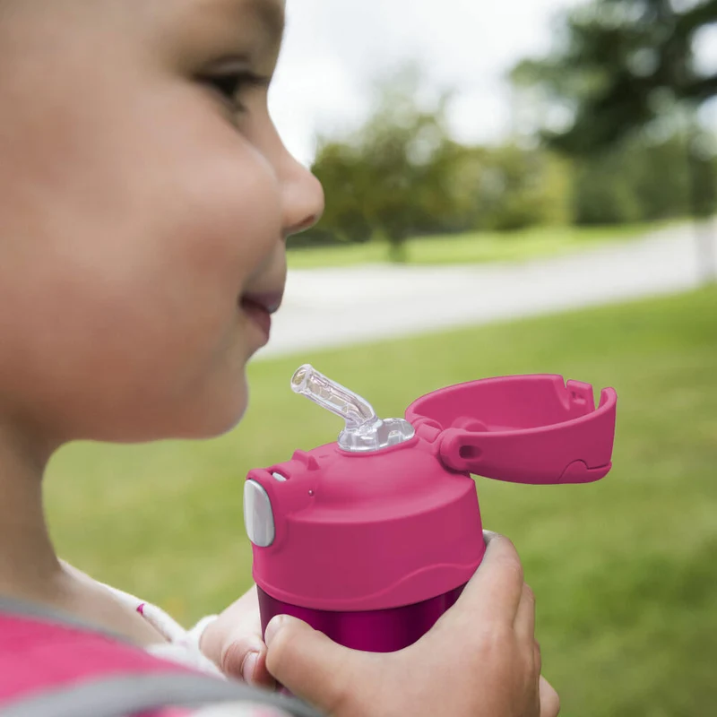 THERMOS Isolier-Trinkflasche kids FUNTAINER STRAW BOTTLE, Thermosflasche, Flasche, Edelstahl, Pink, 350 ml, 4113372035