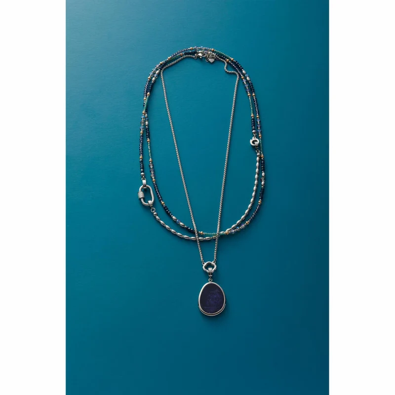 Leonardo Jewels Halskette 80 Natalina Clip&Mix, Kette, Schmuckkette, Modeschmuck, Edelstahl, Glasperlen, 024368
