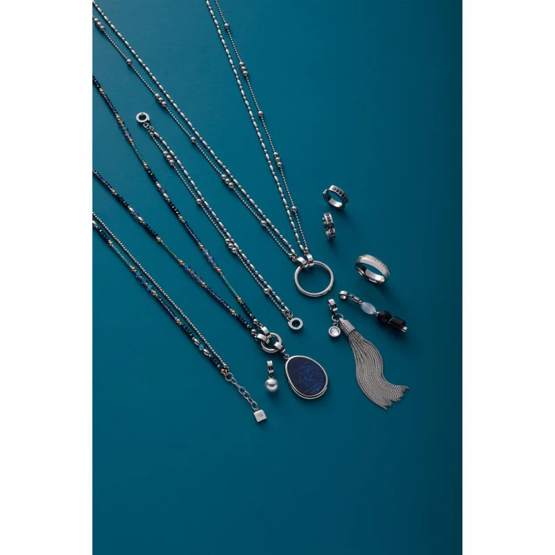 Leonardo Jewels Halskette 80 Natalina Clip&Mix, Kette, Schmuckkette, Modeschmuck, Edelstahl, Glasperlen, 024368