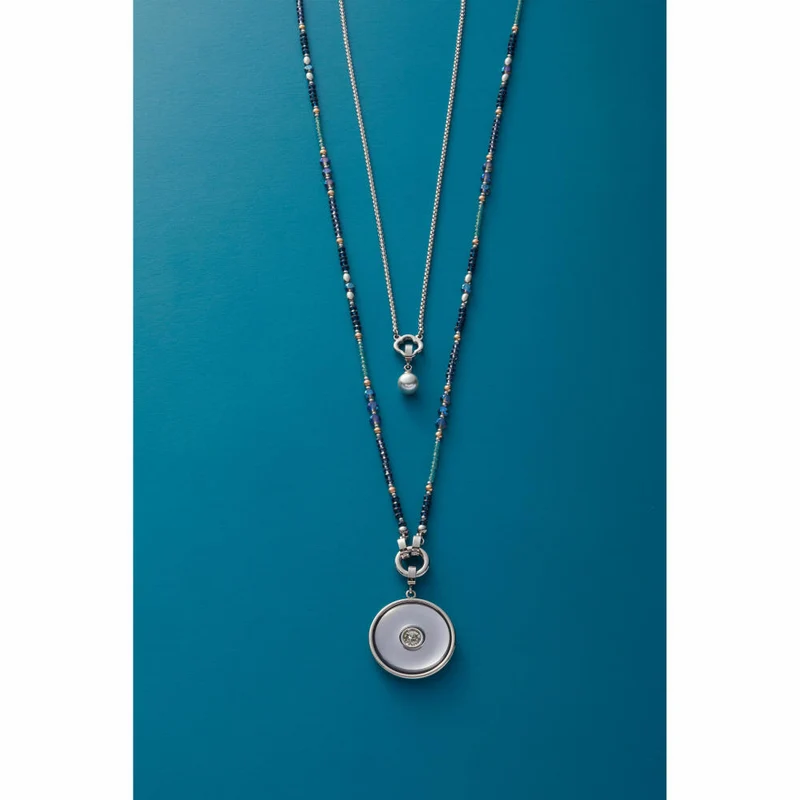 Leonardo Jewels Halskette 80 Natalina Clip&Mix, Kette, Schmuckkette, Modeschmuck, Edelstahl, Glasperlen, 024368