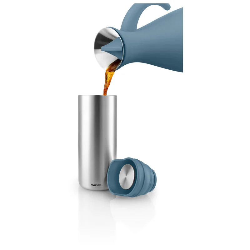 Eva Solo To Go Cup Urban, Becher, Tasse, Edelstahl, Kunststoff, Dusty Blue, 0.35 L, 567110