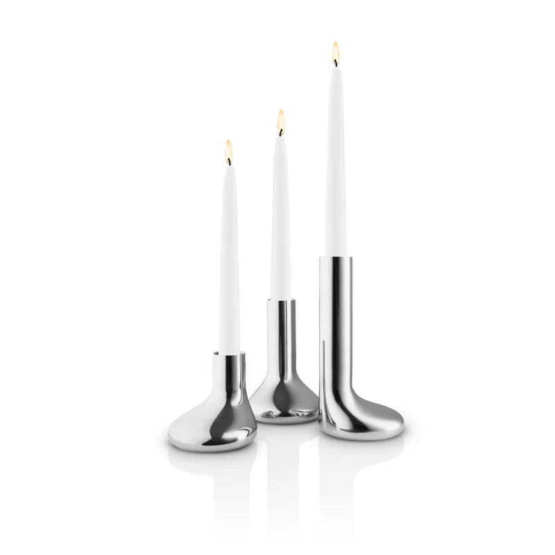 Eva Solo Kerzenhalter-Set 3-tlg. Mellow, Kerzenleuchter, Halter, Edelstahl, Steel, 8 + 12 + 16 cm, 567304