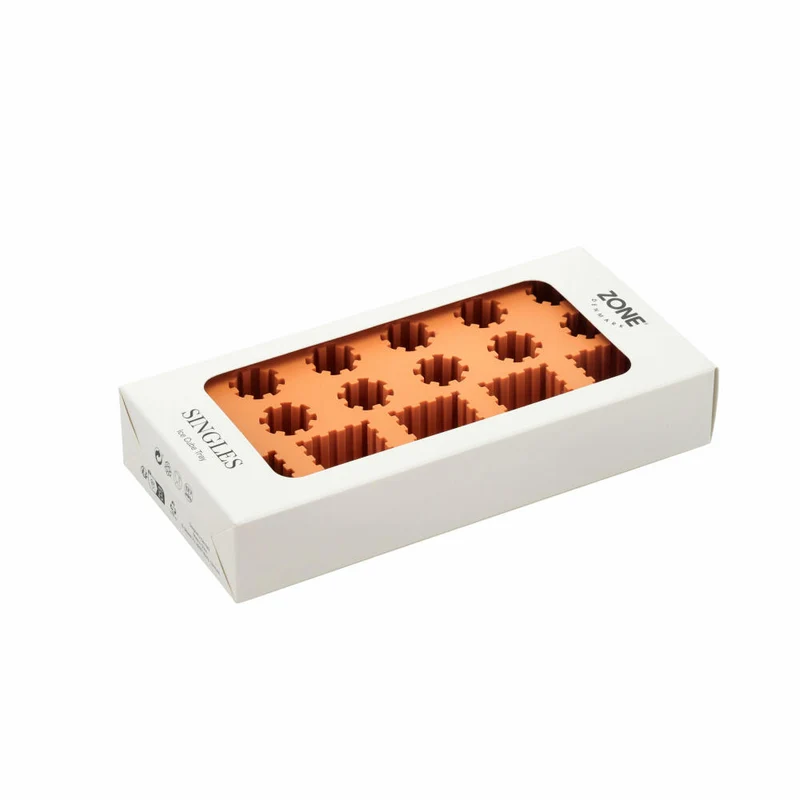 Zone Denmark Eiswürfelform Singles Apricot, Silikon, Orange, 22 x 11 cm, 32234
